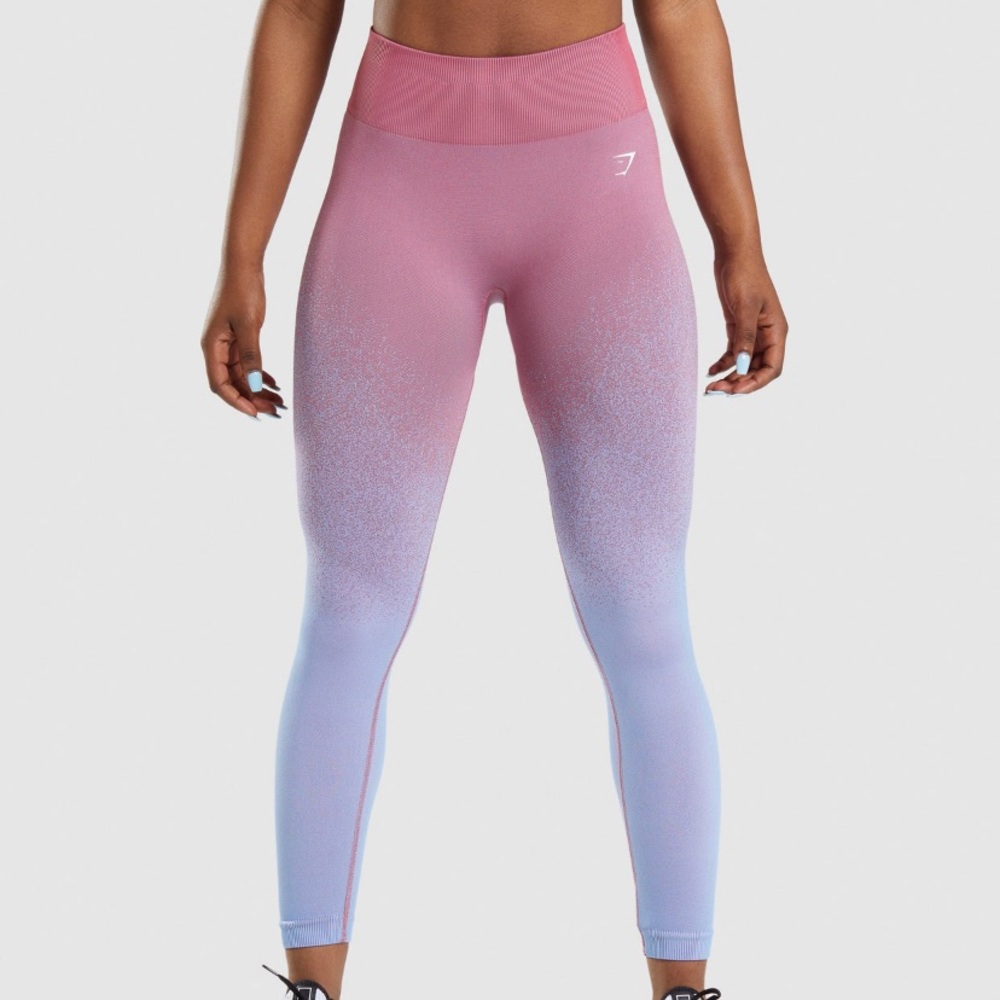 Gymshark Adapt Ombré Seamless Leggings - Size Medium - Rose Pink/Light Blue